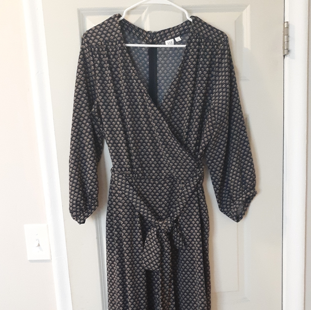 GAP Wide Leg Wrap Jumpsuit Patterned